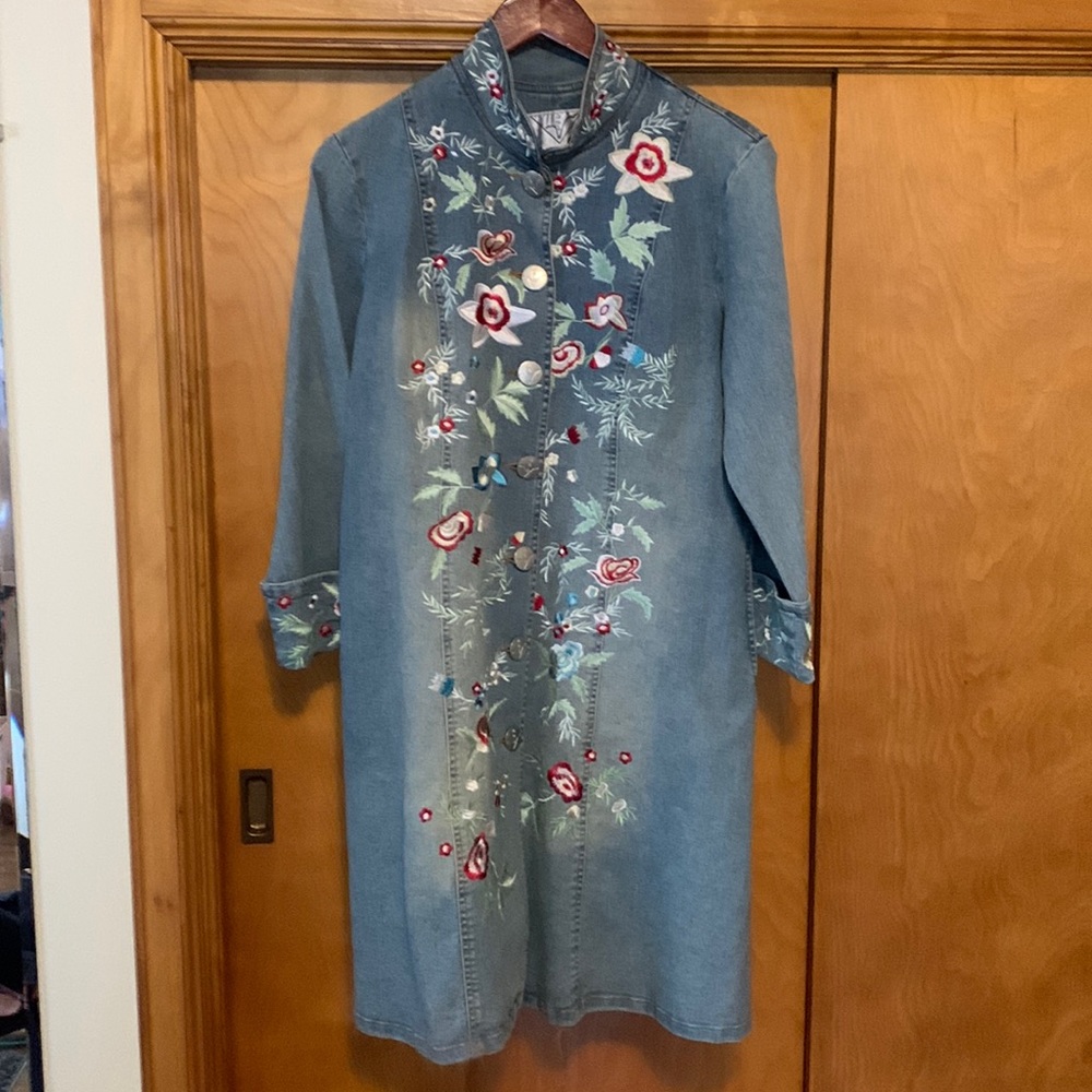 Embroidered jean jacket